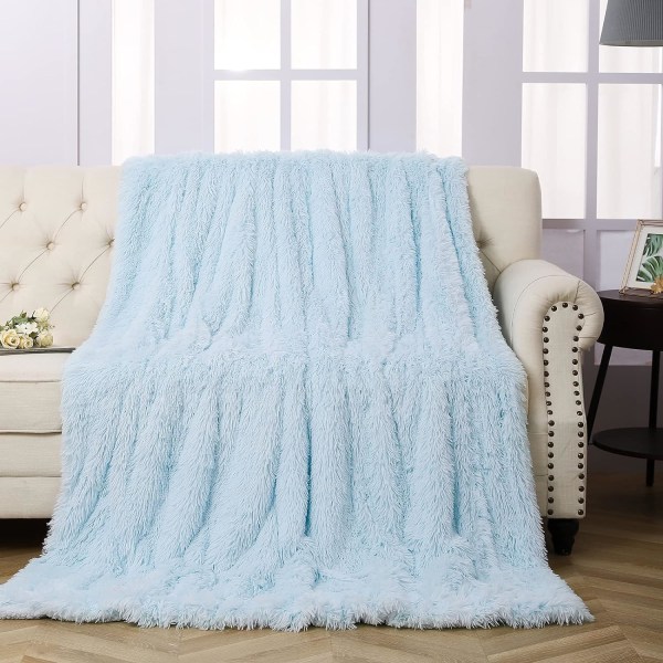 Konstgjord Pälsfilt, Supersoft Lätt Shaggy Fuzzy Filt Varm Mysig Plysch Fluffig Dekorativ Filt för Soffa, Säng, Stol