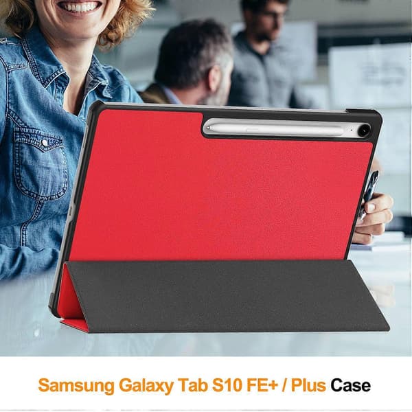 For Samsung Galaxy Tab S10 FE+ Deksel Anti-Fall Lær Stativ Tablettdeksel