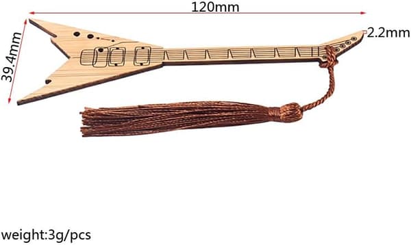 Design Guitar Bambus Bogmærke med Kvast til DIY-projekter og Gavemærker-E E