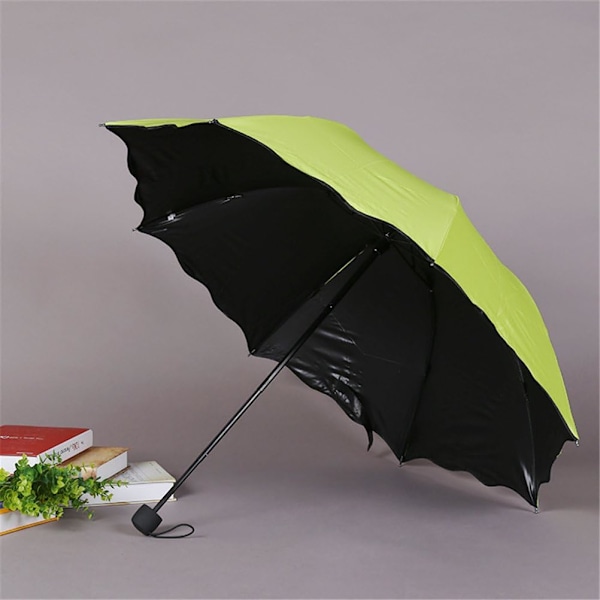 Damparasoll Paraply UV-skydd för kvinnor Parasol Lätt Anit-UV Paraplyer för Sommarsolskydd Apple Green