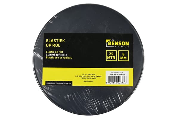 Elastisk snodd på rulle 6 mm 25 m svart