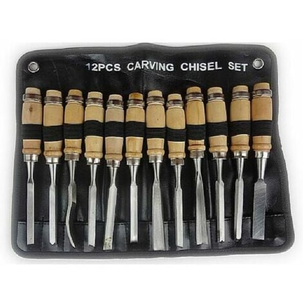 12pcs WOOD CHISEL HAND TOOL KIT with storage bag