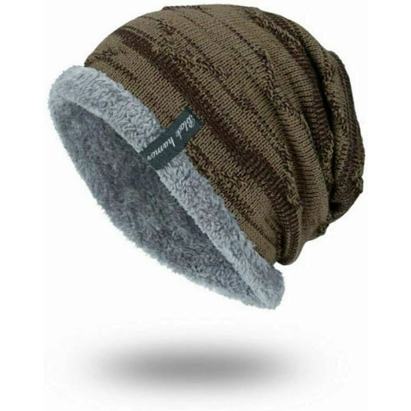 Myk foret tykk strikket lue varm vinter slouchy beanies lue