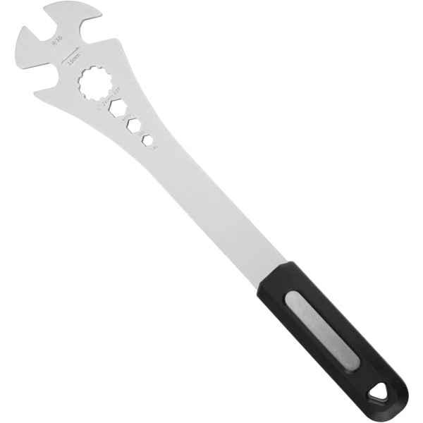 Cykelpedalnyckel, cykelpedalborttagningsnyckel med extra långt handtag, multifunktionell 15 mm, 9/16 pedalborttagningsverktyg och 10 mm/8 mm/6 mm sexkantshål