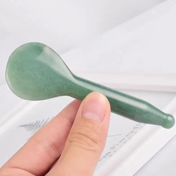 Jade Gua Sha Massageverktyg Ansiktsverktyg Naturlig Grön Gua Sha Anti Aging Ansiktshud SPA för att föryngra huden Anti-rynkor Anti Aging