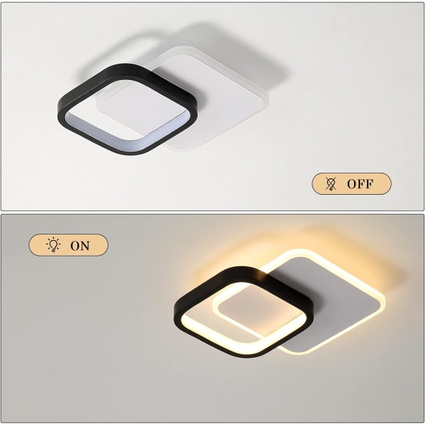 Modern LED-taklampa, 24W 2700LM fyrkantig taklampa, 3000K varmvit