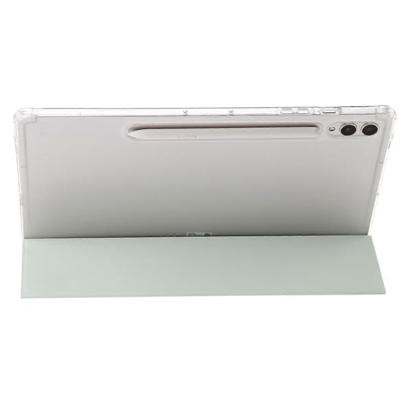 Fodral för Samsung Galaxy Tab S10 Ultra Tri-Fold Ställ Läder+TPU+Akryl Klar Baksida Tablet Skydd