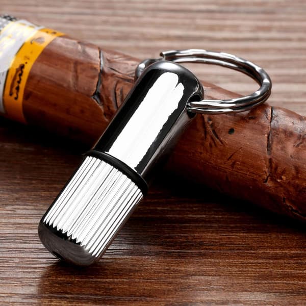 Cigar Diamond Silver Pouch i rostfritt stål nyckelring