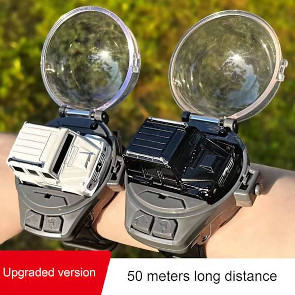 Ny Mini Fjernkontroll Bil Klokke Leker - 2.4 GHz Søt Håndledd Racing Bil Klokke, USB Lading Tegneserie RC Liten Bil