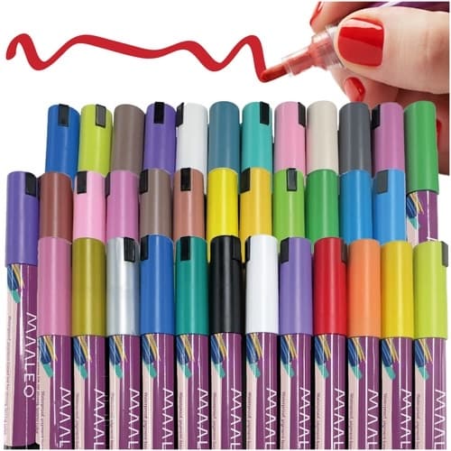 Akrylpennor 36-pack - Dubbelspetsade markörer