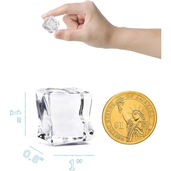Klara falska isbitar, 20 st 3 cm plastisbitar Klar akryl falska isbitar Dekorativa isstenar i kristall