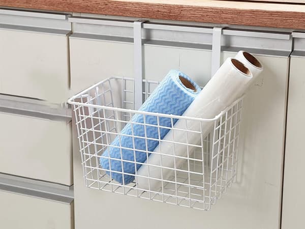 Metallkorg, dörrhängd, kökshylla white
