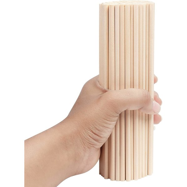 100 st Trä Runda Lolly Sticks 80mm Runda Träpinnar för DIY Träbearbetning Byggnadsmodell Hem Trädgårdsdekoration