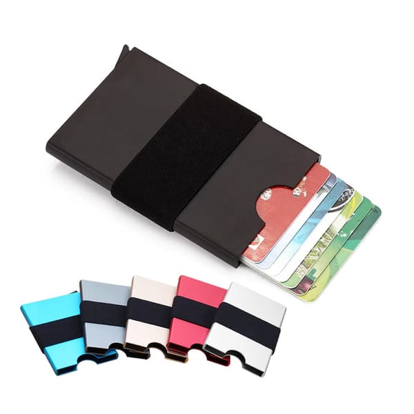 Kortholder 7 kort - Aluminium lommebok - RFID-beskyttelse black