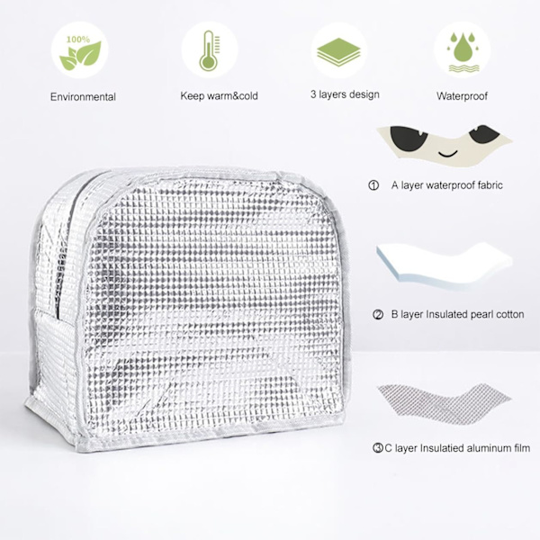 Isolerad lunchväska Tote Bag för kvinnor Bred öppen isolerad kylväska Vattentålig termisk läckagesäker lunchorganisatör för utomhuspicknickarbete