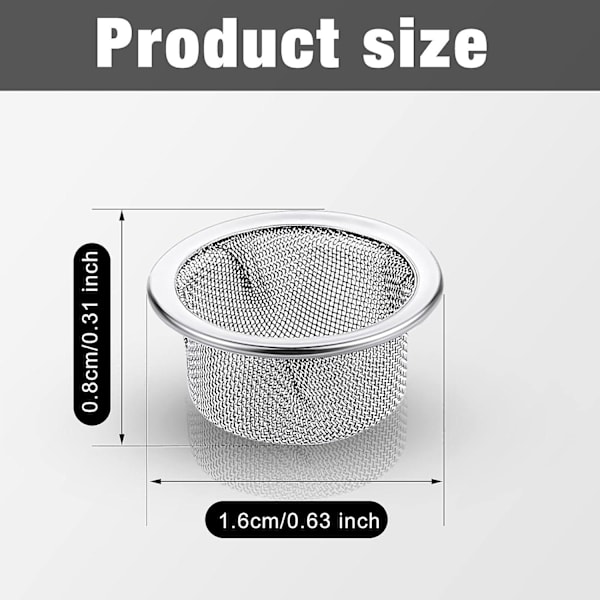 Rostfria nätfilter (1/2 tum) - 15-pack