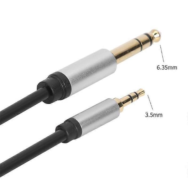 1m 3,5 mm til 6,35 mm/6,5 mm han til han forgyldt stik Aux Adapter Audio Kabel