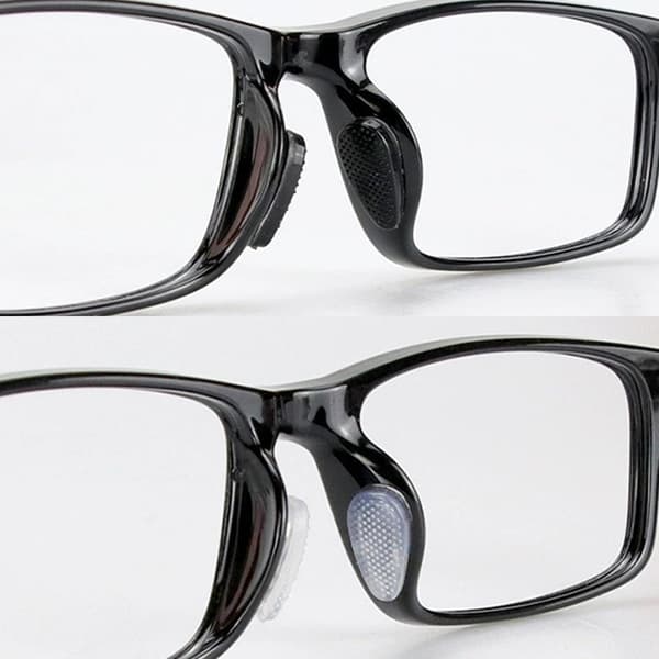 24 par skridsikre silikone næsepuder, 48 stykker, sort og gennemsigtig