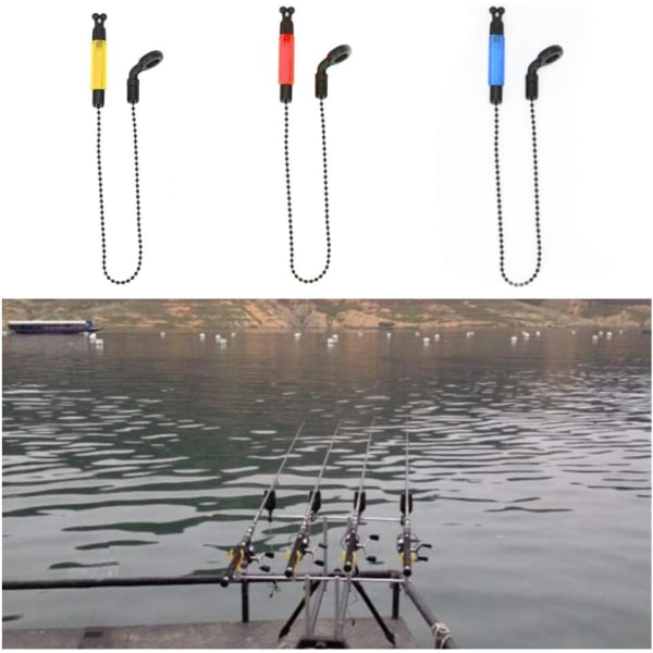 3 st Bite Indicator Fiske Alarm Ljus Lyser Upp Fiske Spö Fiske Alarm Tillbehör Bärbar Rulle Krokalarm