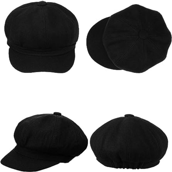 3 Pack Newsboy Hat Justerbar Visir Basker Mjuk 8 Panel Vintage Hat Octagon