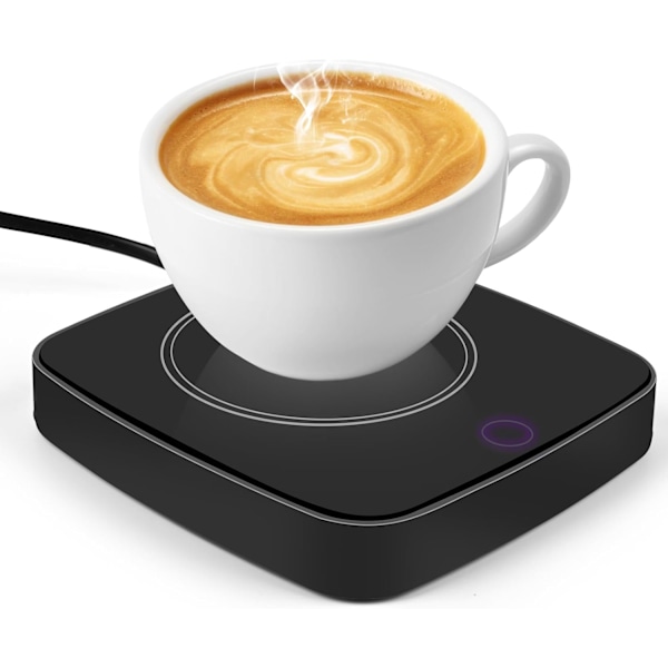 Kaffekopvarmer, Elektrisk Kopvarmer med 3 Temperaturindstillinger, Kaffekopvarmer, Drikkevarmer, Automatisk Afbrydelse til Kaffe Te, Sort