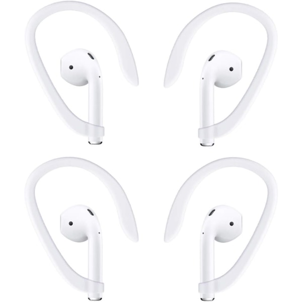 2 Pairs AirPods Compatible Earhooks, Sports Earhooks for Running, Jogging, Cycling, Gym and Other Fitness Activities (White)