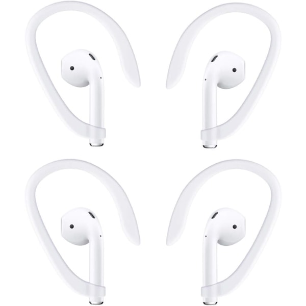 2 par AirPods-kompatible ørekroker, sportsørepropper for løping, jogging, sykling, treningssenter og andre treningsaktiviteter (hvit)