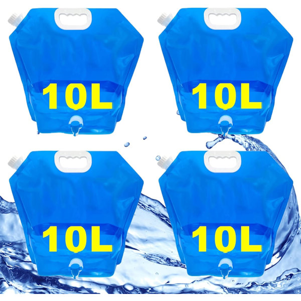 Sammenleggbar vanntank 10 liter egnet for nødstilfeller, camping, BPA-fri