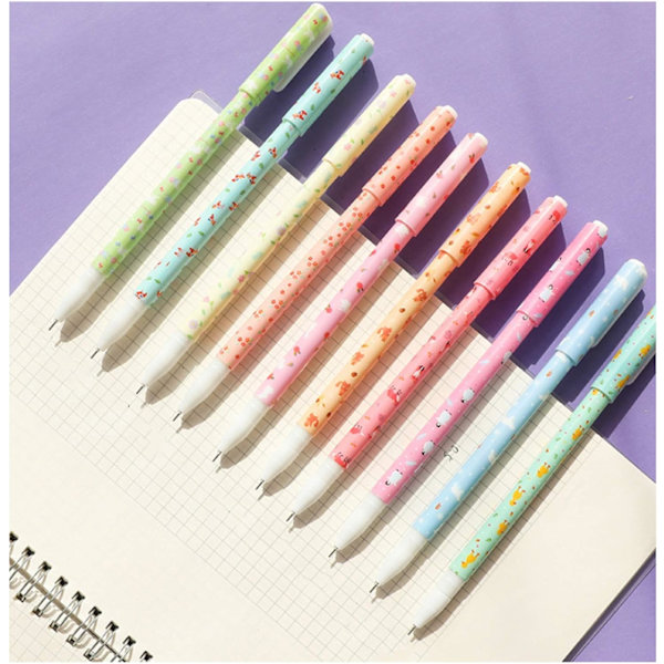 10 stk. søde farvepenne til kvinder Toshine farverige gelpenne flerfarvede penne til Bullet Journal-skrivning Roller Ball Fine Point-penne F Multicolored