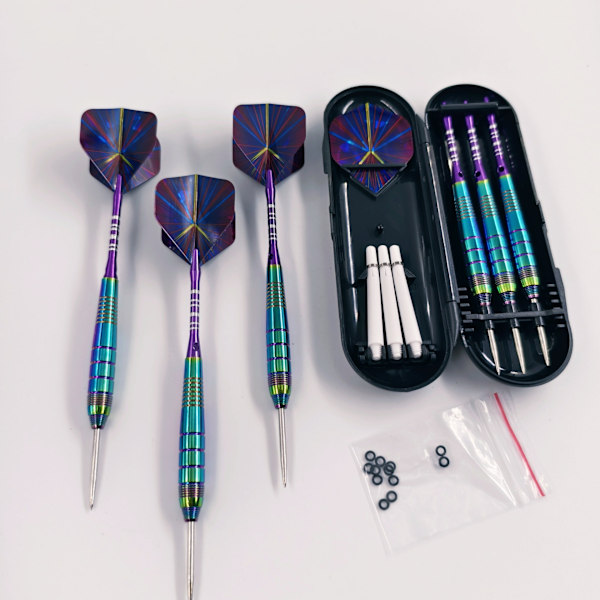 Steel Tip Dart Sæt, 3 Pak Professionelle Dartpile med 6 Premium Aluminiumskafter