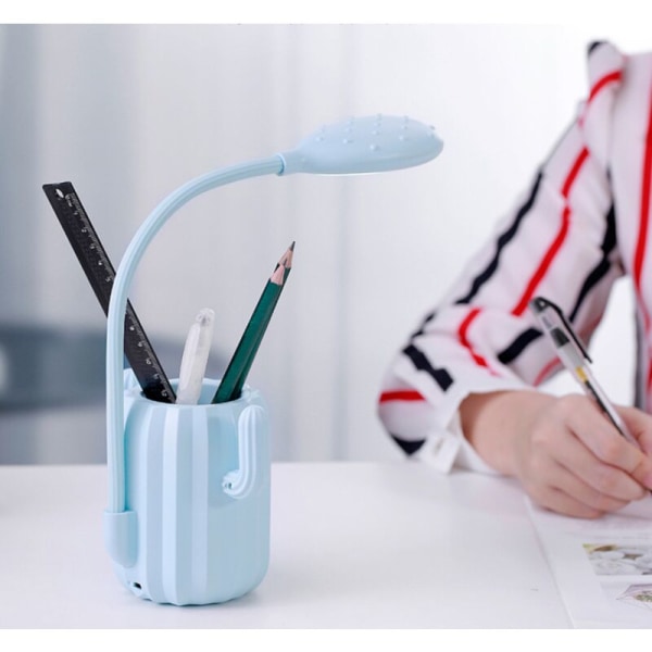 USB bordslampa USB Touch-golv sladdlös skrivbordslampa Justerbar ljusstyrka LED-läslampa med dekorativ penna Skrivbord