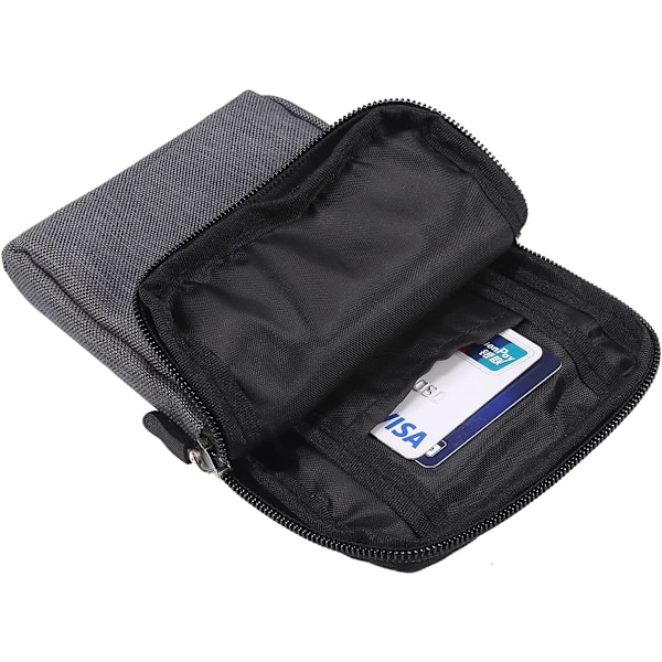 Matkapuhelimen olkalaukku, matkapuhelimen vyöklipsikotelo, olkalaukku vetoketjullinen crossbody grey Large size