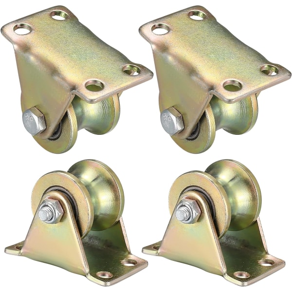 Stycken Reeving Lifting Pulley, U-Groove Caster, Lifting Caster, Groove Wheel Cable Pulleys för rep glidande grind Rail (U-formad remskiva)