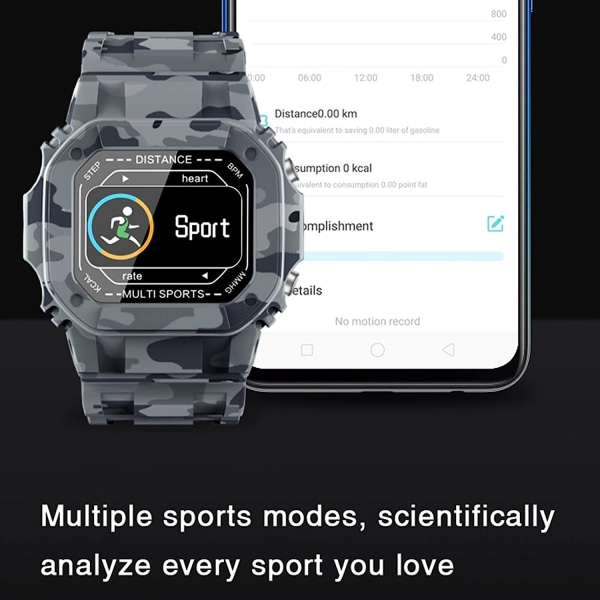 Smart Watch Touching IP67 Vandtæt, Sundhedsovervågning til Puls, Blodilt, Søvn