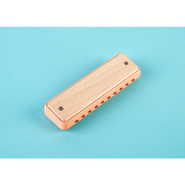 Blues Harmonika | 10 hullers træmusikinstrumentlegetøj til børn drengepige Orange 1.7 x 1 x 5.7 inches