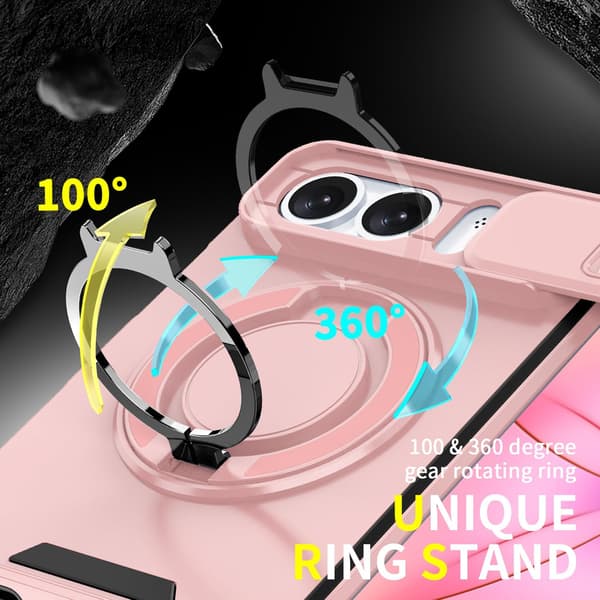 Kompatibelt med iPhone Duo-fodral med integritetsskydd för kameralins, rosa Pink