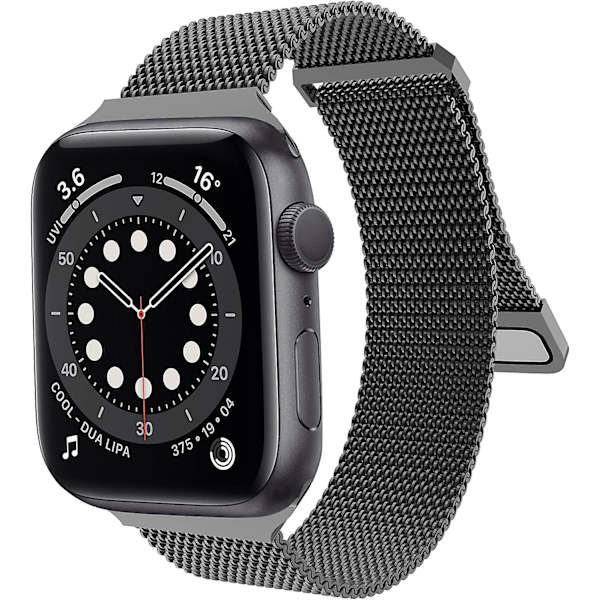 Magnetisk urrem kompatibel med Apple Watch 42mm 44mm 45mm, mesh-rem i rustfrit stål med justerbar løkke