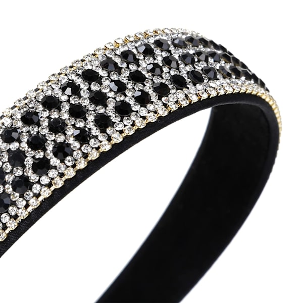 Rhinestone pannband dam flickor mode glänsande svart pannband halkfri glänsande kristall diamant hårband tunn elastisk glitter hår accessoarer