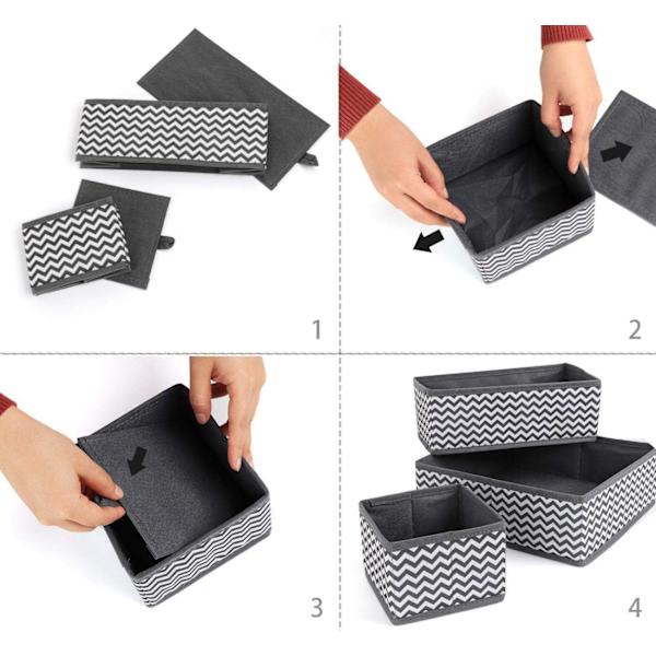 10 st Non-Woven Textil Öppna Förvaringslådor, Tyglåda, Fällbar Förvaringskub Kista för BH:ar, Sockor, Underkläder (10 st)