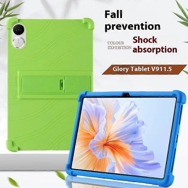 För Honor Pad V9 Silikonfodral med Ställ Robust Skyddande Skal - Grön