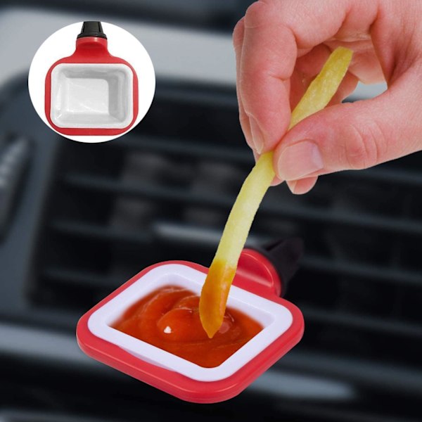 2 kpl Dip Clip -autokastikepidike ja yksi ranskanperunakuppitelineen sarjat, auton sisätilatarvikkeet