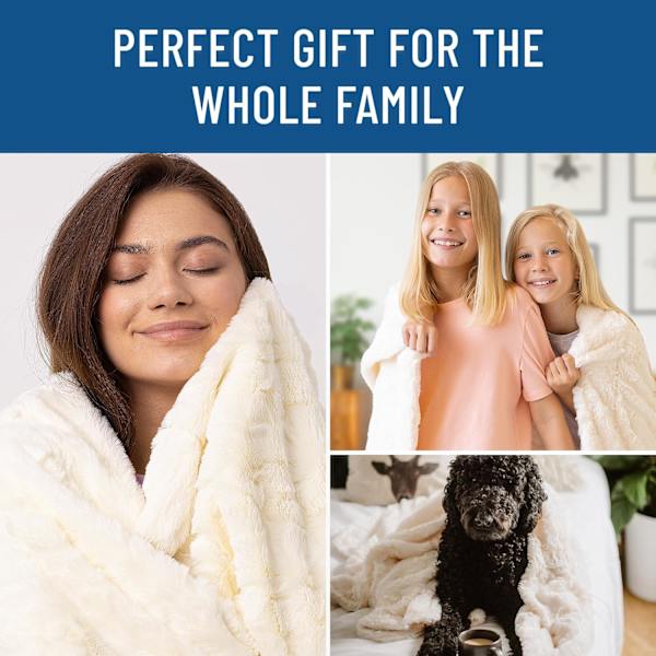 Komfort Faux Fur Tæppe - Blødt, Fluffy, Fuzzy, Plys, Tykt, Minky Tæpper