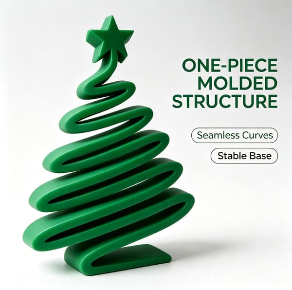 Minimalistisk 3D-spiral julgransdekoration, liten bordsdekoration (grön) Green