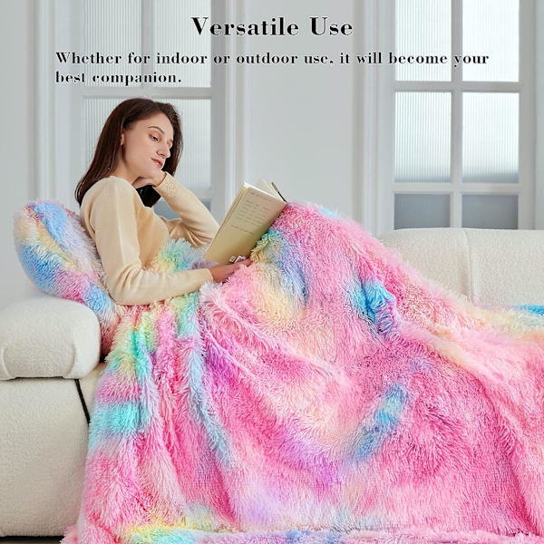 Filt, Varje filt är den enda regnbågsfilten, fluffig filt 130×160 cm, konstgjord pälsfilt, mjuk varm filt