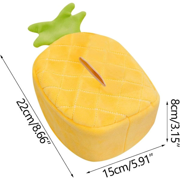 Ananas søt plysj vevboksdeksel dekorativ frukt myk vevholder papirholder serviettboks