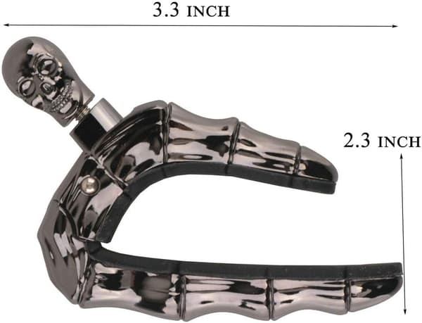Gitarr Capo Skull Capo för Akustisk och Elektrisk Gitarr Skelett Huvud Ukulele Capo med 5 Plektrum Black