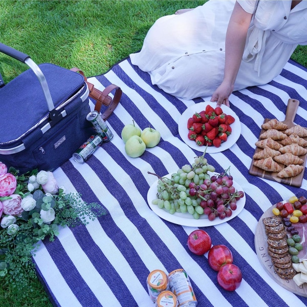 Vattentät picknickfilt - Fällbar picknickmatta för utomhusbruk är perfekt för parker och stränder