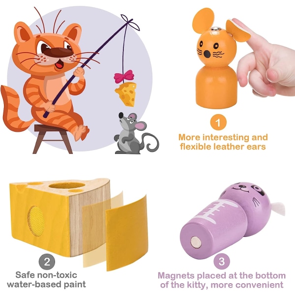 Träleksaker för baby 12 månader plus, Montessori-leksaker för toddler för 1 2 3 år gamla pojkar Flickor Pedagogiska leksaker Sensorisk sorteringsleksak (ostleksak)