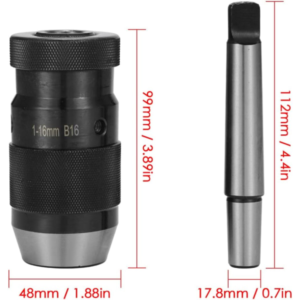 Itsekiristävä poranterä MT2-B16 1-16mm MK kartioterä CNC-sorville poralle