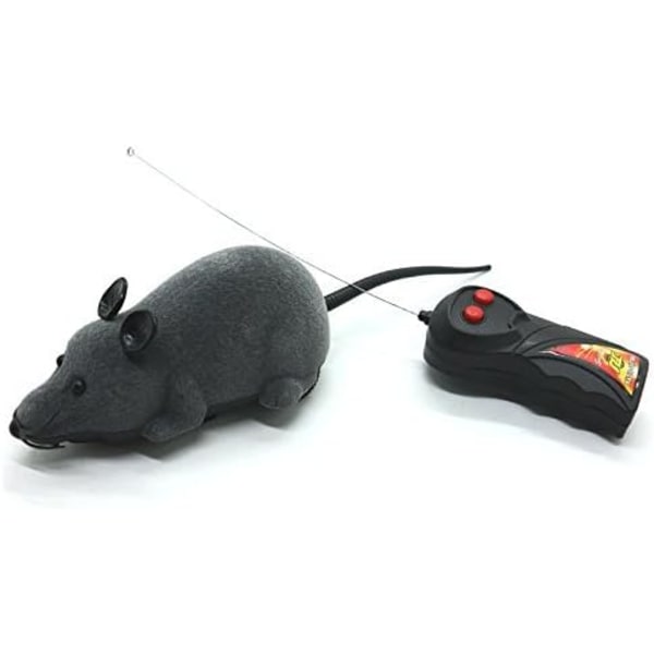 Elektronisk fjärrkontrollmus, katt och hund barn simulering musleksak, grå